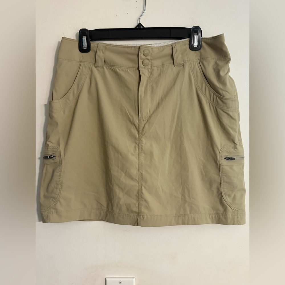 LL Bean Skort Khaki Tan Zip Pockets Casual Golf Tennis Womens Size 6